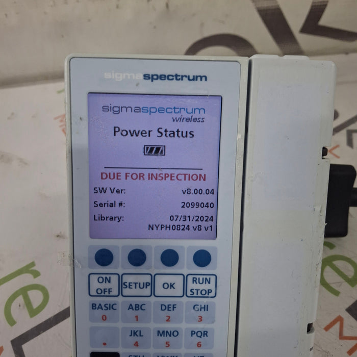 Baxter Sigma Spectrum 8.00.04 w/o Battery Infusion Pump