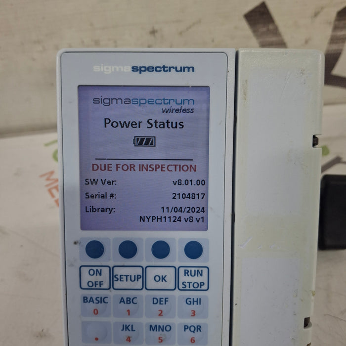 Baxter Sigma Spectrum 8.01.00 w/o Battery Infusion Pump
