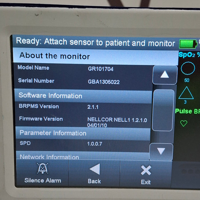 Covidien Covidien GR101704 Bedside Respiratory Patient Monitoring System Patient Monitors reLink Medical
