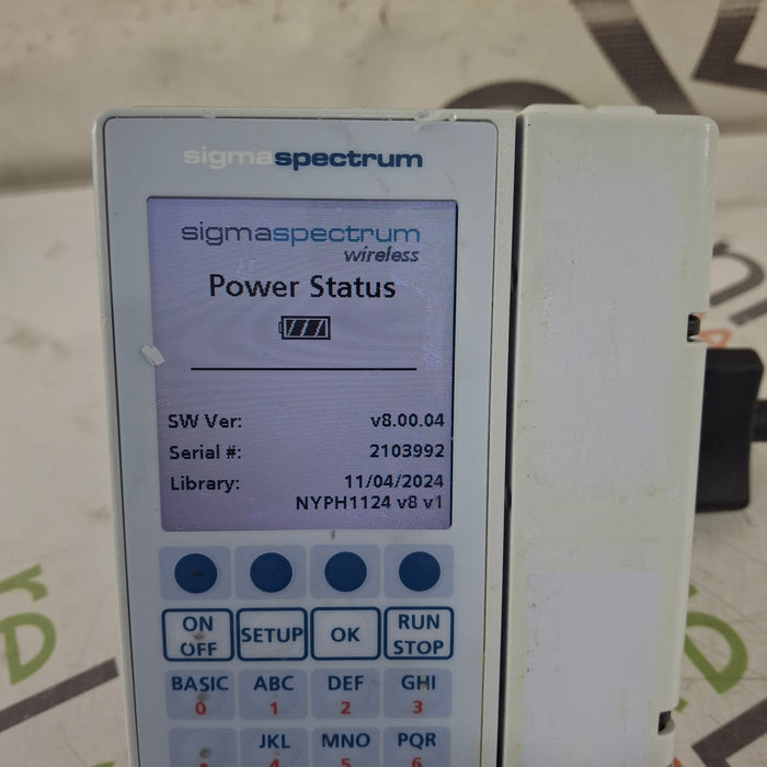 Baxter Sigma Spectrum 8.00.04 w/o Battery Infusion Pump