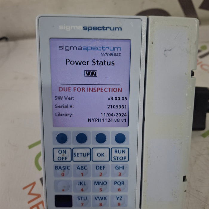 Baxter Sigma Spectrum 8.00.05 w/o Battery Infusion Pump