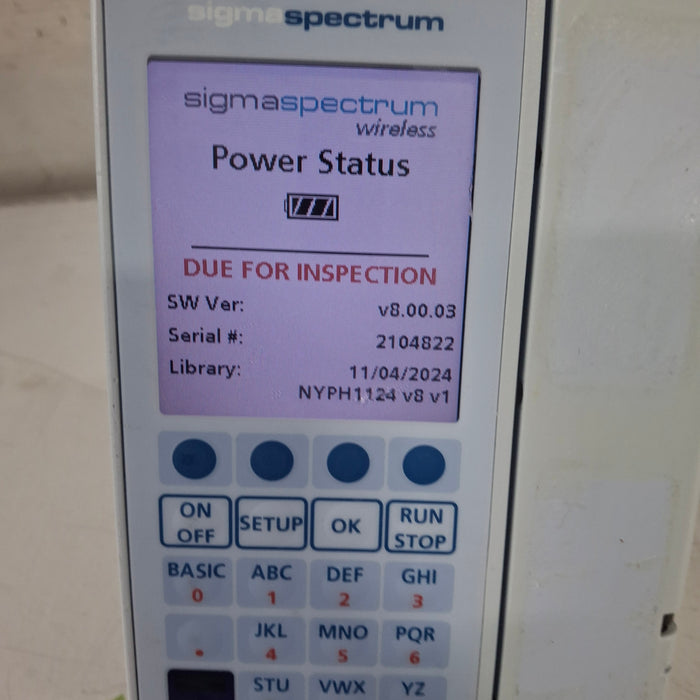 Baxter Sigma Spectrum 8.00.03 w/o Battery Infusion Pump