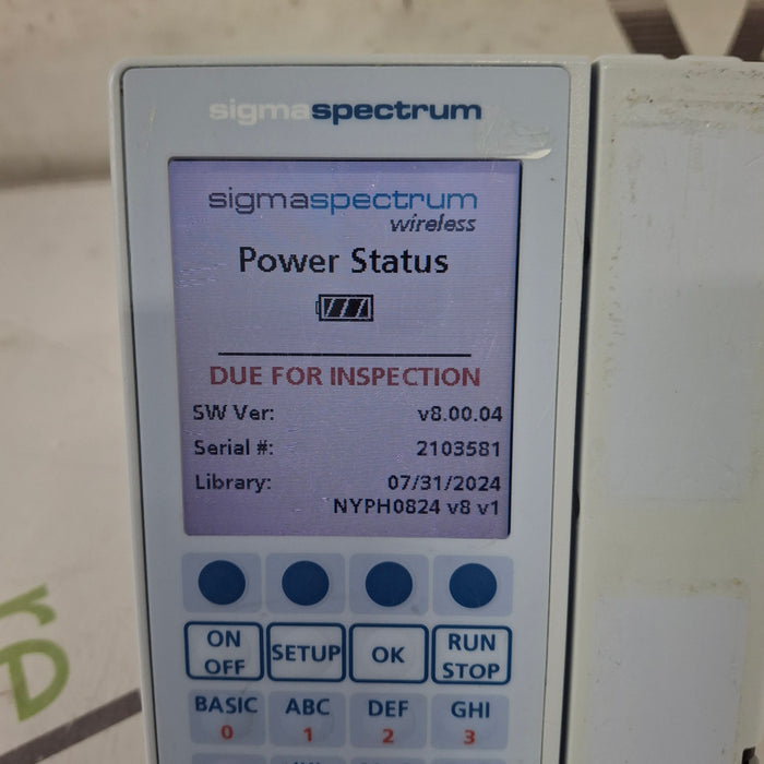 Baxter Sigma Spectrum 8.00.04 w/o Battery Infusion Pump