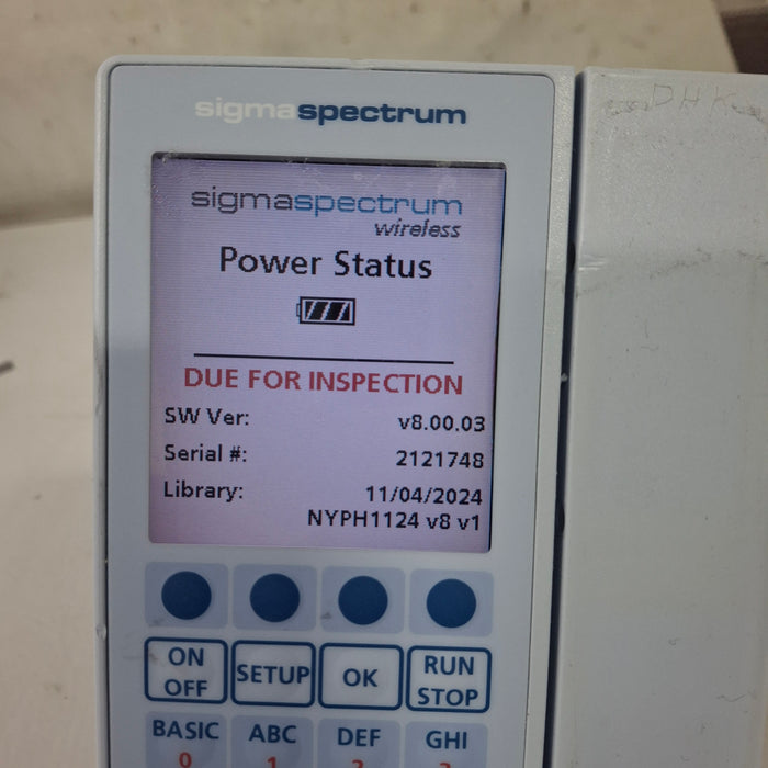 Baxter Sigma Spectrum 8.00.03 w/o Battery Infusion Pump