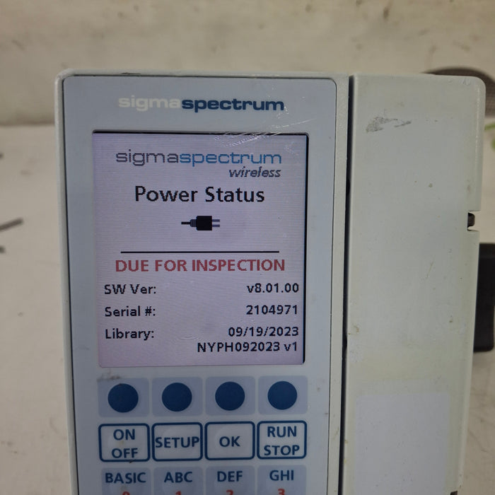 Baxter Sigma Spectrum 8.01.00 w/o Battery Infusion Pump