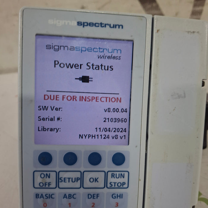 Baxter Sigma Spectrum 8.00.04 w/o Battery Infusion Pump