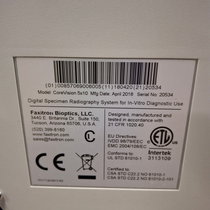 Faxitron Bioptics, LLC Faxitron Bioptics, LLC Core Vision Bioptics Portable X-Ray System X-Ray Equipment reLink Medical