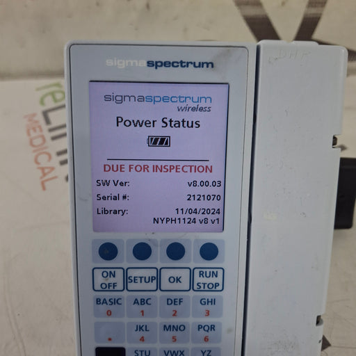 Baxter Baxter Sigma Spectrum 8.00.03 w/o Battery Infusion Pump Infusion Pump reLink Medical