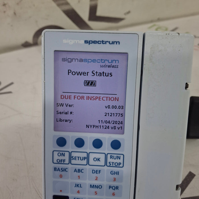 Baxter Sigma Spectrum 8.00.03 w/o Battery Infusion Pump