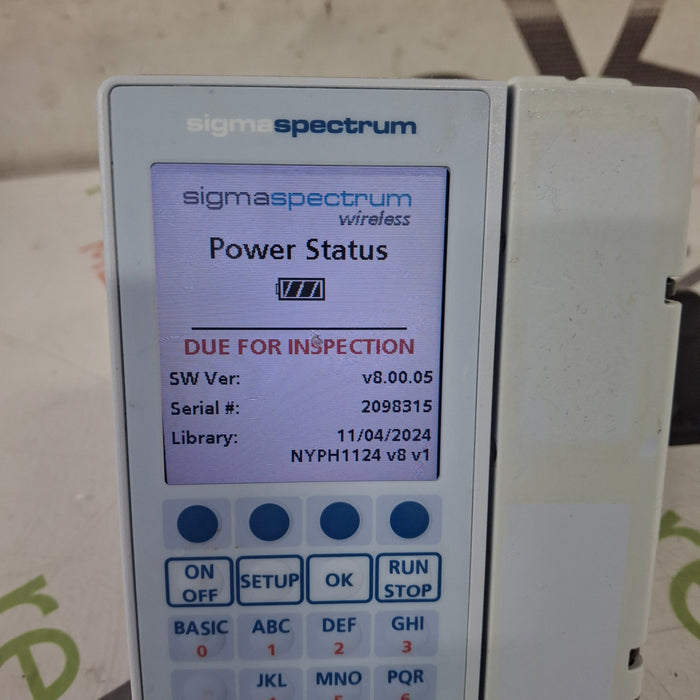 Baxter Sigma Spectrum 8.00.05 w/o Battery Infusion Pump