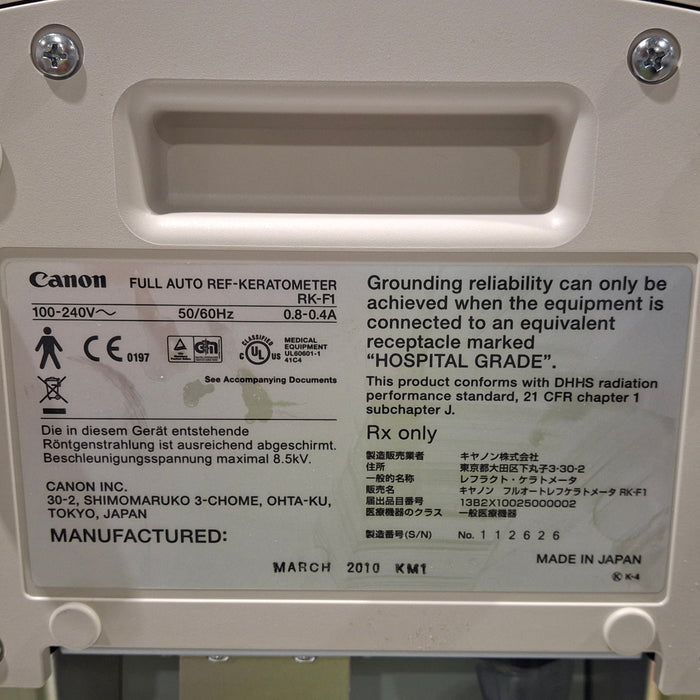Canon USA Canon USA RK-F1 Full Auto Ref-Keratometer Ophthalmology reLink Medical