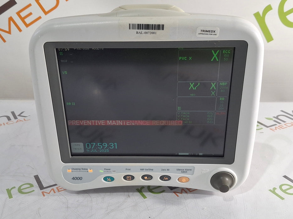 GE Healthcare GE Healthcare Dash 4000 - GE/Nellcor SpO2 Patient Monitor Patient Monitors reLink Medical
