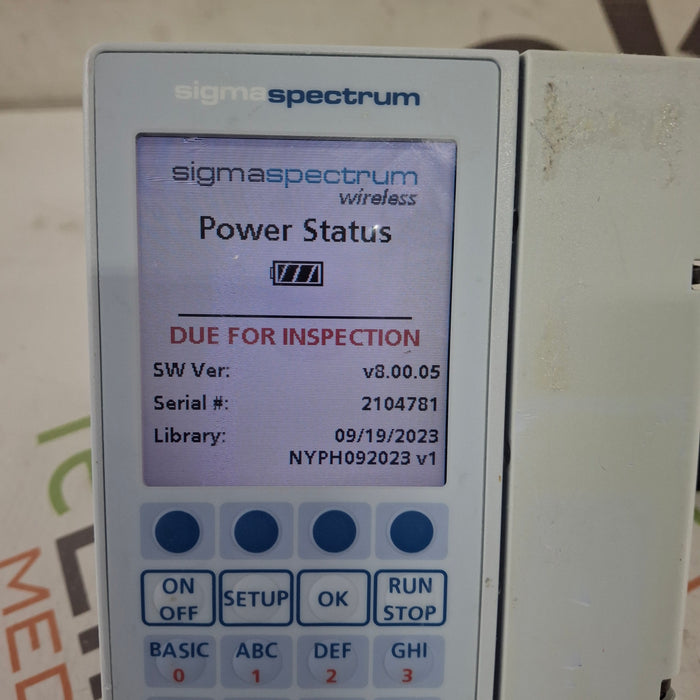 Baxter Sigma Spectrum 8.00.05 w/o Battery Infusion Pump
