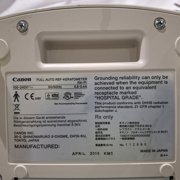 Canon USA Canon USA RK-F1 Full Auto Ref-Keratometer Ophthalmology reLink Medical