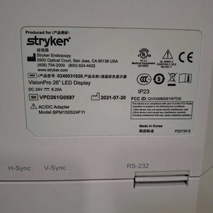 Stryker VisionPro 26" LED Display Monitor