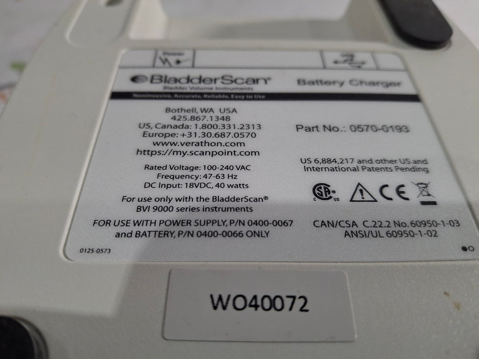 Verathon Medical, Inc Verathon Medical, Inc BladderScan 0570-0193 Battery Charger Surgical Equipment reLink Medical