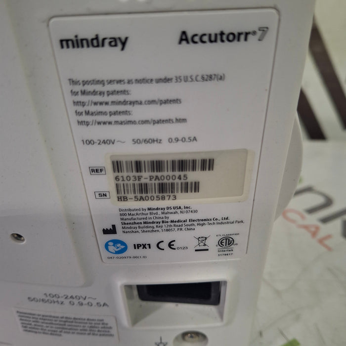 Mindray Mindray Accutorr 7 Vital Signs Monitor Patient Monitors reLink Medical