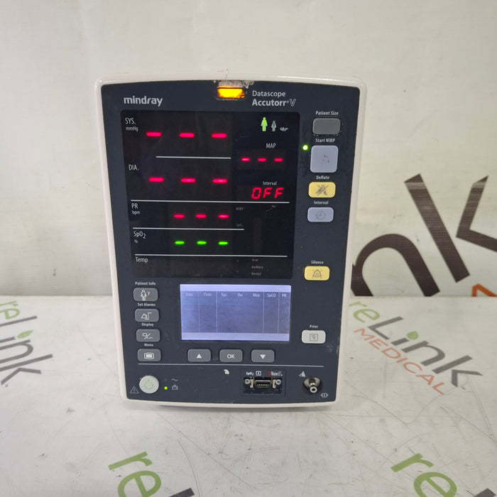 Mindray Mindray Datascope Accutorr V Vital Signs Monitor Patient Monitors reLink Medical