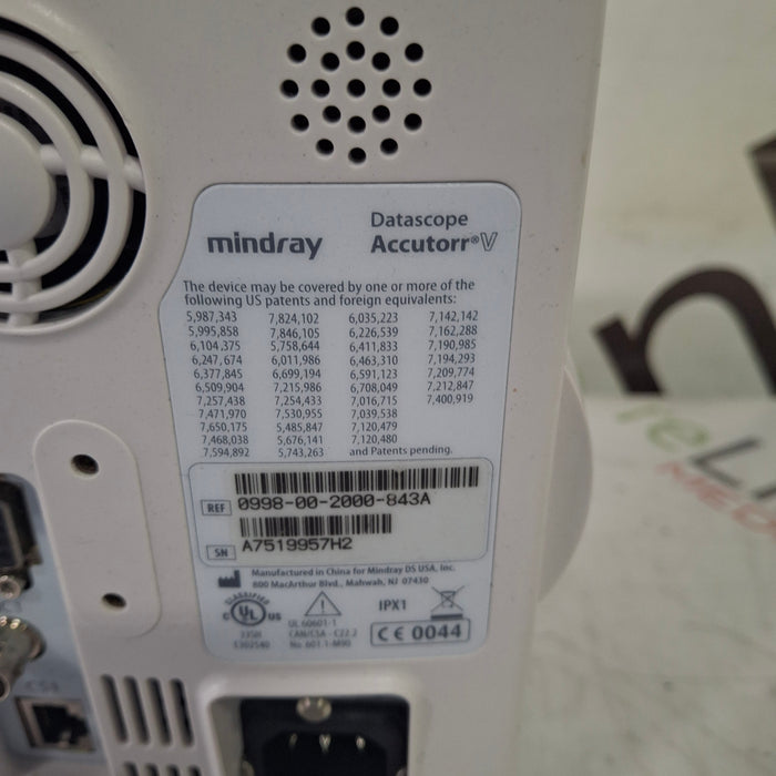 Mindray Datascope Accutorr V Vital Signs Monitor