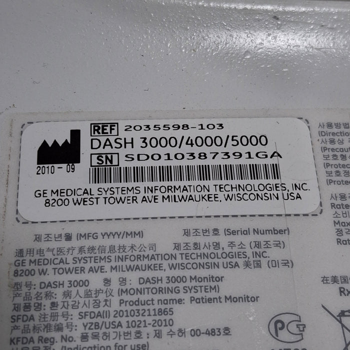 GE Healthcare GE Healthcare Dash 3000 - GE/Nellcor SpO2 Patient Monitor Patient Monitors reLink Medical