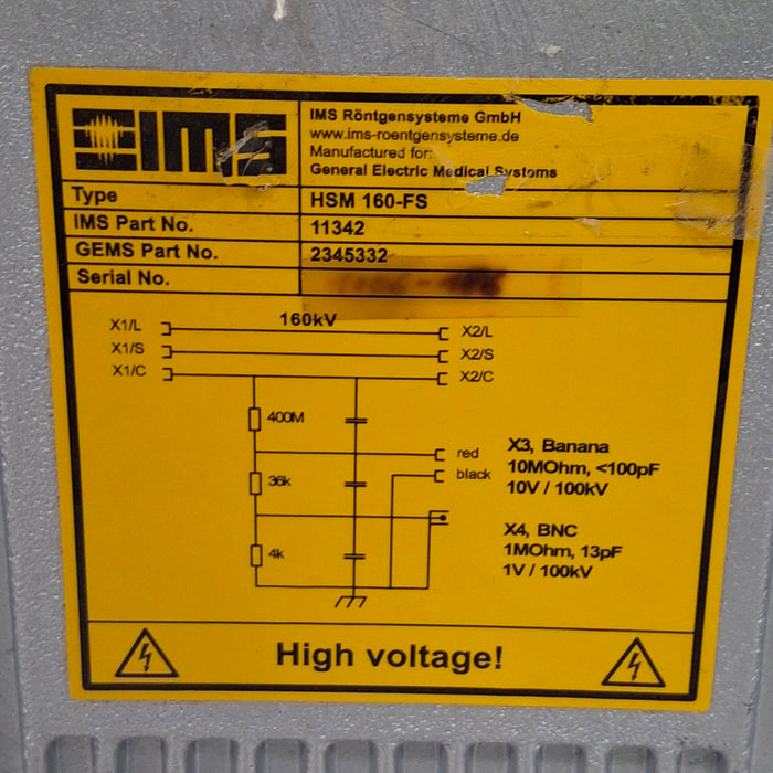 GE Healthcare IMS 160 High Voltage Divider