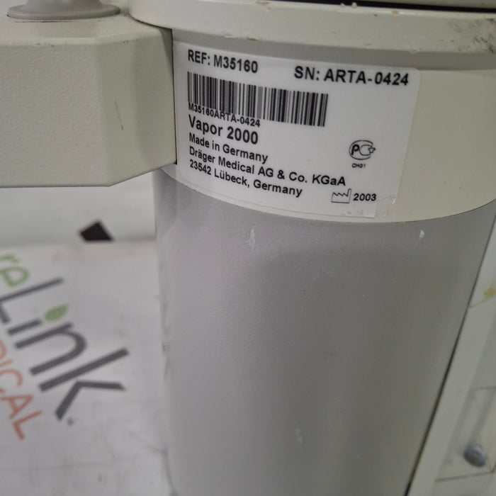 Draeger Medical Draeger Medical Vapor 2000 Isoflurane Vaporizer Anesthesia reLink Medical