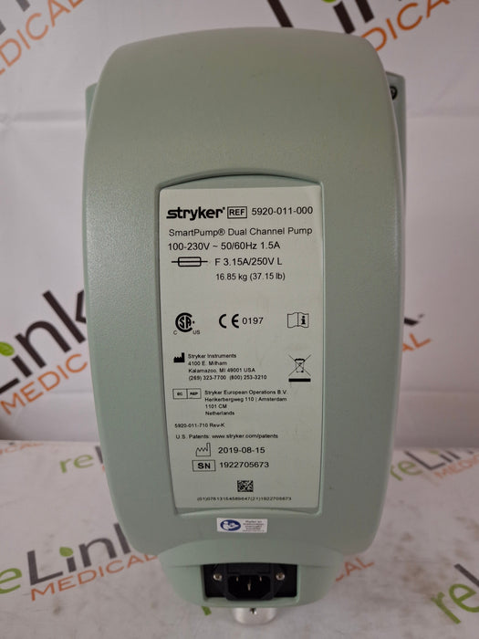 Stryker Stryker SmartPump Dual Channel Tourniquet Surgical Equipment reLink Medical