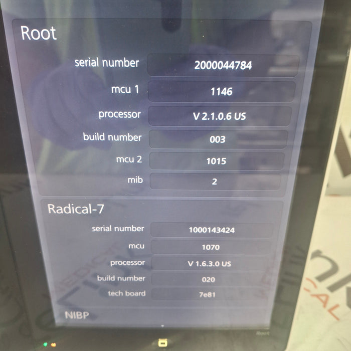 Masimo Masimo Root Monitor w/ Radical 7 Patient Monitors reLink Medical