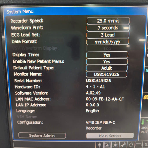 Philips Philips SureSigns VM8 Bedside Patient Monitor Patient Monitors reLink Medical