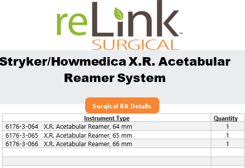 Howmedica Osteonics Corp. X.R. Acetabular Reamer System