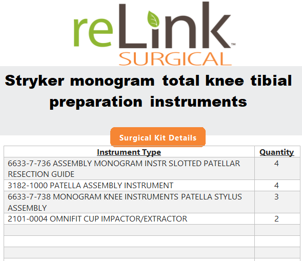 Stryker Howmedica 6633-9-010 Monogram Total Knee