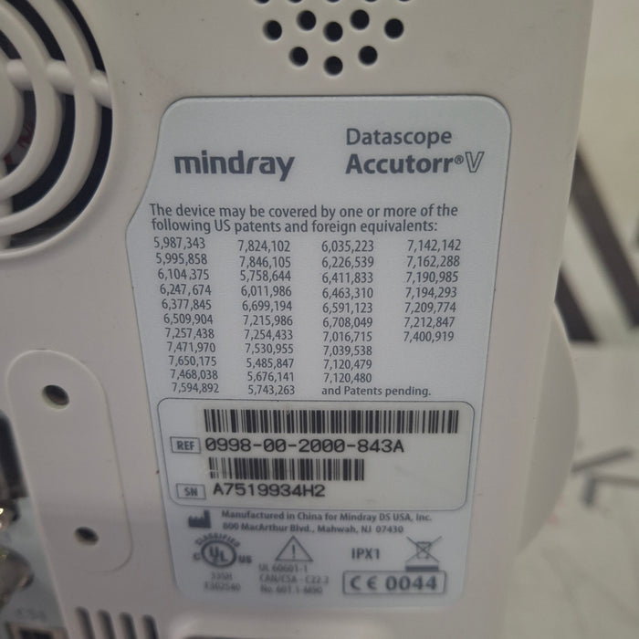 Mindray Mindray Datascope Accutorr V Vital Signs Monitor Patient Monitors reLink Medical