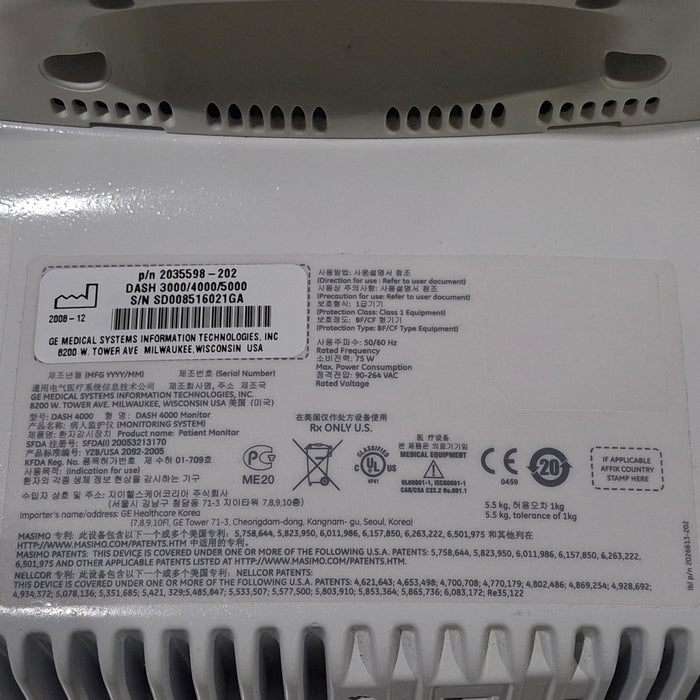 GE Healthcare GE Healthcare Dash 4000 - Masimo SpO2 Patient Monitor Patient Monitors reLink Medical