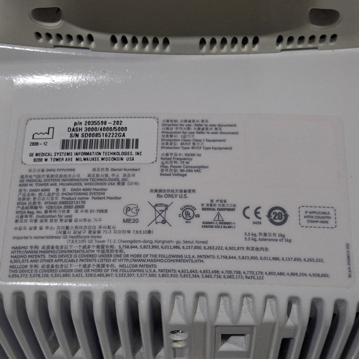 GE Healthcare GE Healthcare Dash 4000 - Masimo SpO2 Patient Monitor Patient Monitors reLink Medical