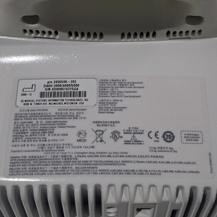 GE Healthcare GE Healthcare Dash 4000 - Masimo SpO2 Patient Monitor Patient Monitors reLink Medical