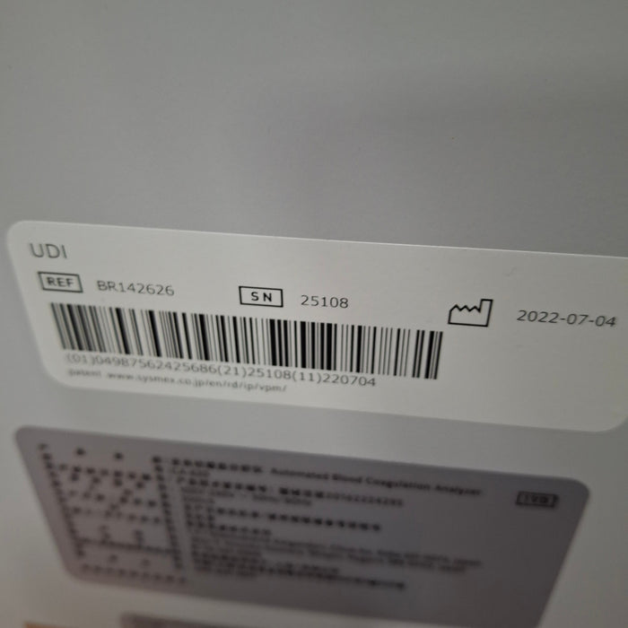 Sysmex CA-600 Series CA-660 Blood Coagulation Analyzer