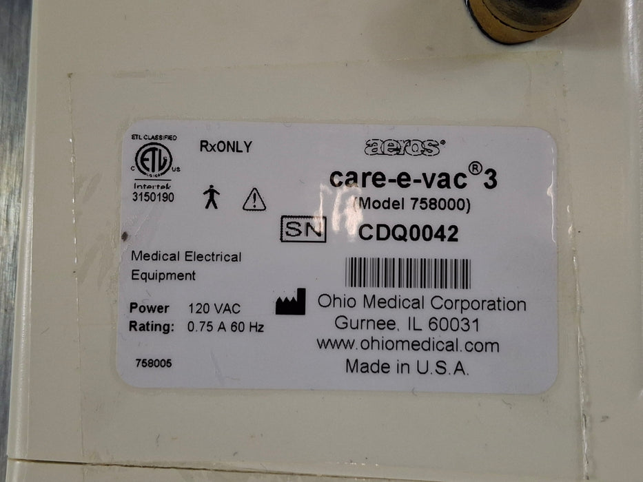 Ohio Medical Corporation Ohio Medical Corporation Care-E-Vac 3 Portable Suction System Surgical Equipment reLink Medical