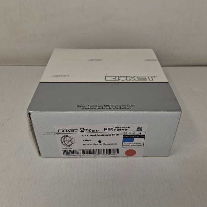 Biomet, Inc. 110017108 G7 Finned Acetabular Shell, 62mm