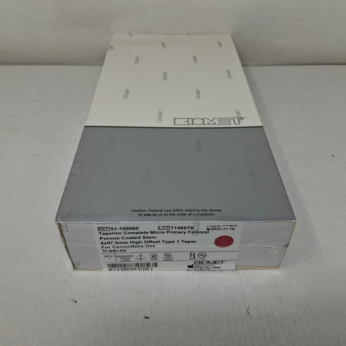 Biomet, Inc. 51-109060 Taperloc Complete Micro Primary Femoral, 6x97.5mm
