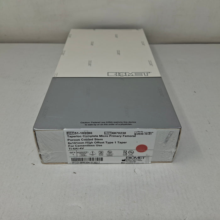 Biomet, Inc. 51-109080 Taperloc Complete Micro Primary Femoral, 8x101mm