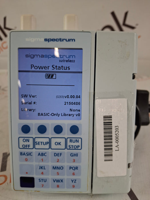 Baxter Sigma Spectrum 8.00.04 w/ A/B/G/N Battery Infusion Pump