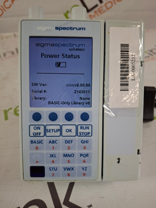 Baxter Baxter Sigma Spectrum 8.00.04 w/ A/B/G/N Battery Infusion Pump Infusion Pump reLink Medical
