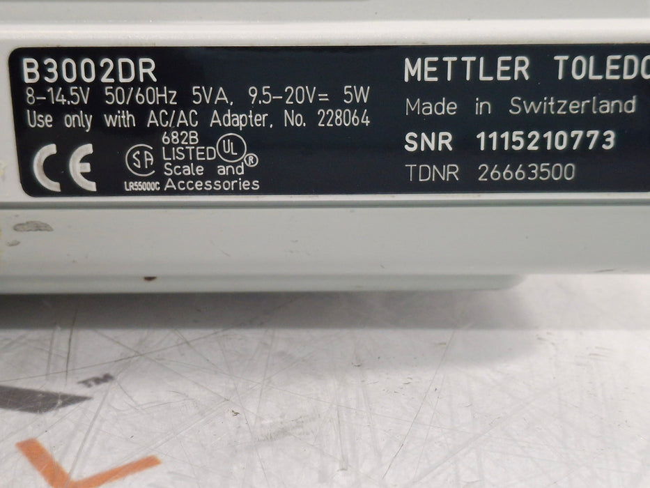 Mettler-Toledo, Inc. B3002DR Analytical Balance Scale