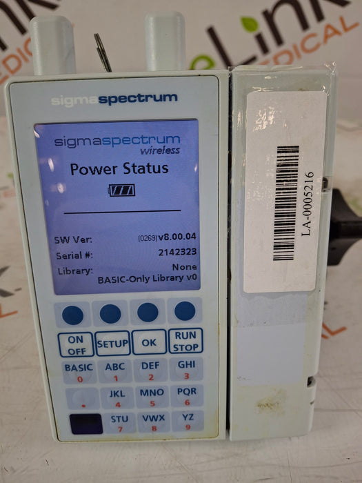 Baxter Sigma Spectrum 8.00.04 w/ A/B/G/N Battery Infusion Pump