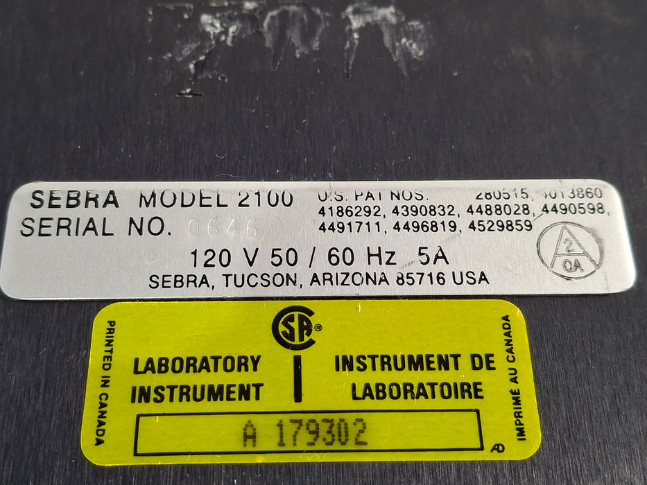 Sebra Sebra 2100 Tube Sealer Research Lab reLink Medical