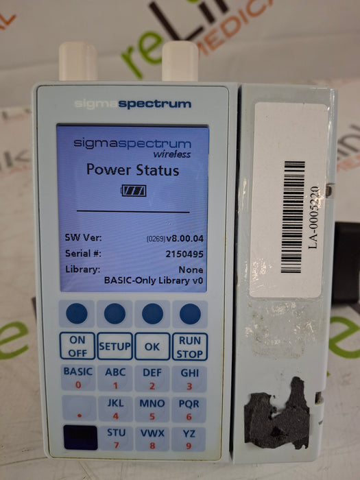 Baxter Baxter Sigma Spectrum 8.00.04 w/ A/B/G/N Battery Infusion Pump Infusion Pump reLink Medical