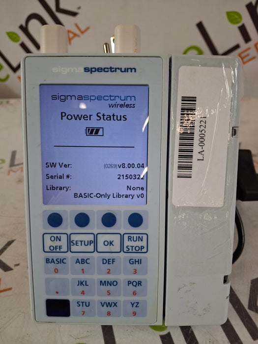 Baxter Baxter Sigma Spectrum 8.00.04 w/ A/B/G/N Battery Infusion Pump Infusion Pump reLink Medical