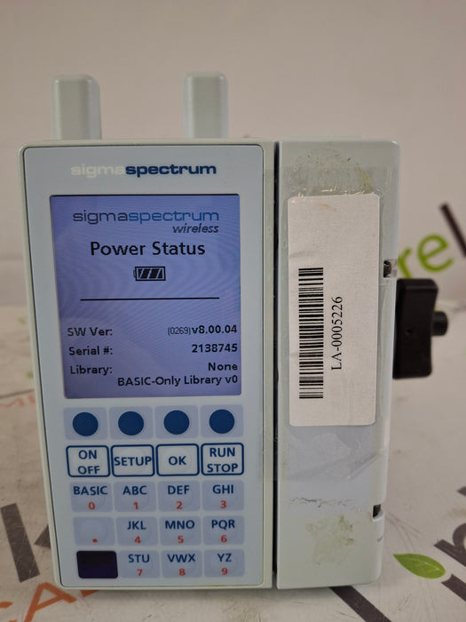 Baxter Sigma Spectrum 8.00.04 w/ A/B/G/N Battery Infusion Pump