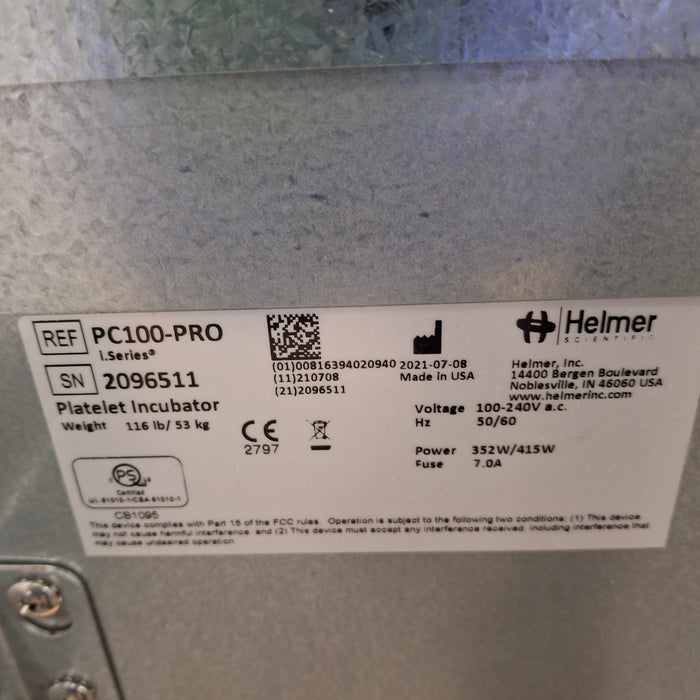 Helmer Inc PC100-Pro iSeries Platelet Incubator