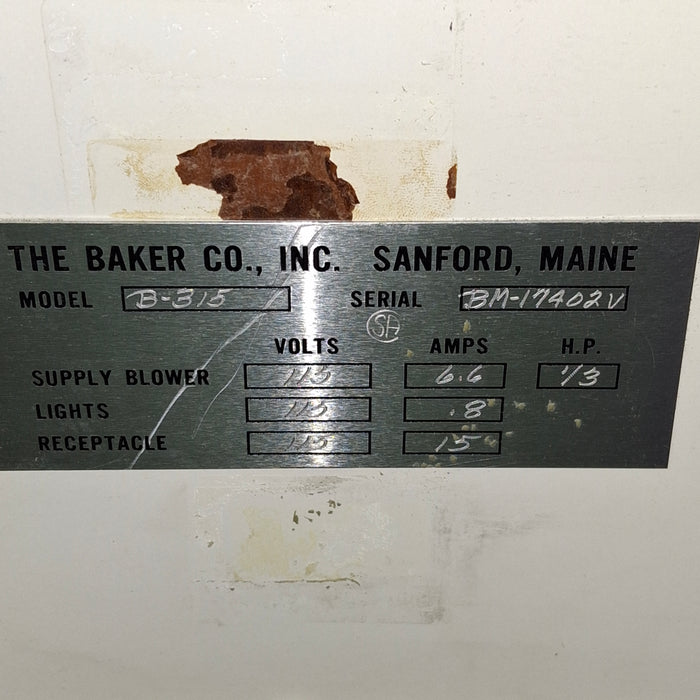 The Baker Company The Baker Company B-315 Biogard Type II Biological Safety Cabinet Research Lab reLink Medical